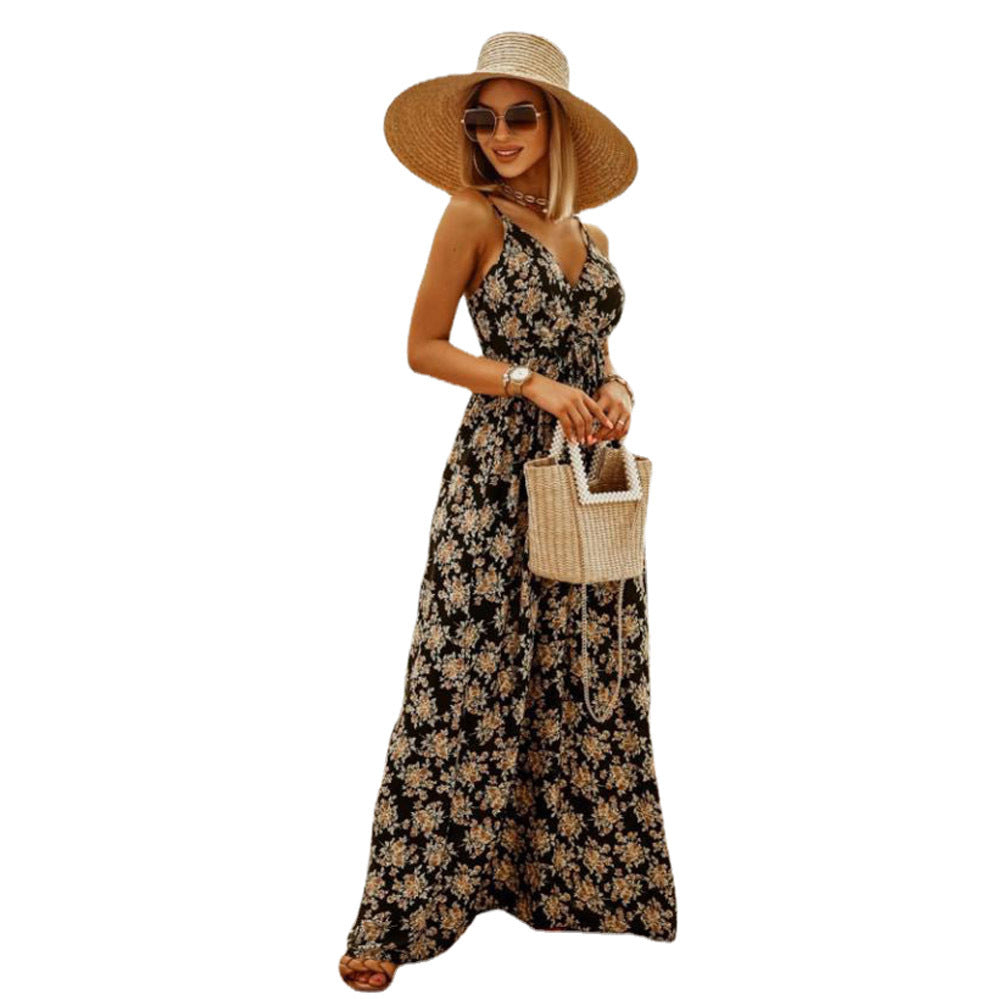 Maxi dress for women with floral pattern and elegant cut Lune London