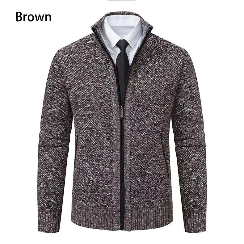 Men's knit jacket with high collar and full zip Lune London