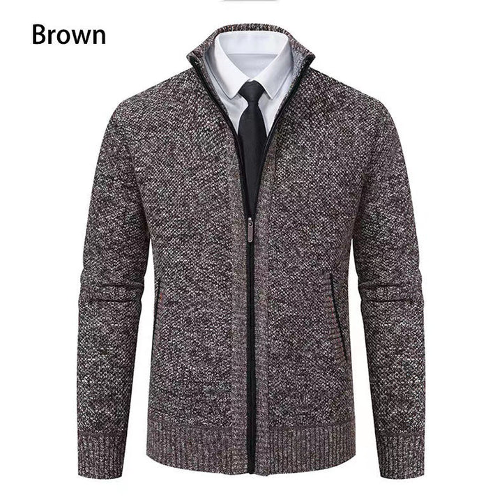 Men's knit jacket with high collar and full zip Lune London