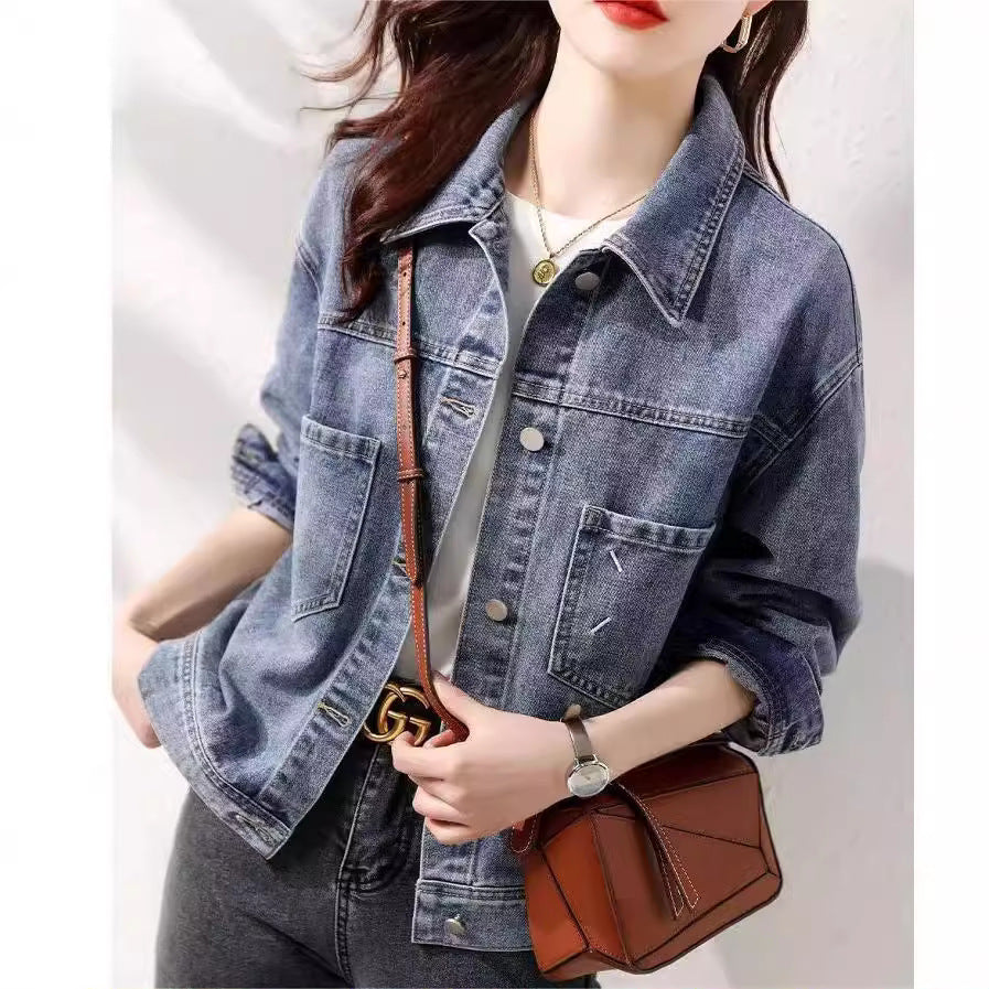 Veste en denim pour femmes avec coupe surdimensionnée à la mode Chic & Stil