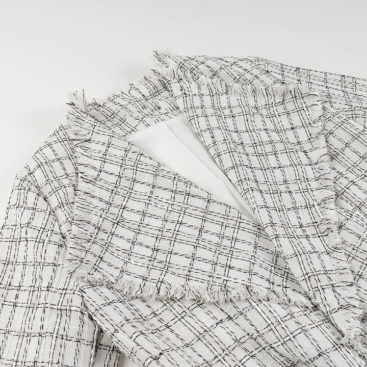 Blazer élégant pour femmes avec ceinture et motif structuré Chic & Stil
