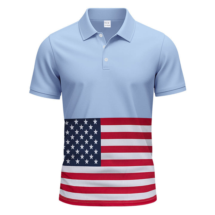 Men's polo shirt with stylish flag design Lune London