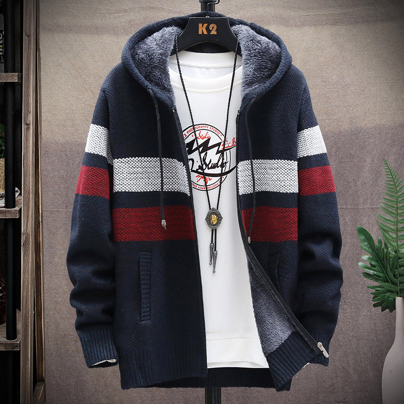 Men's knit jacket with hood and pockets Lune London