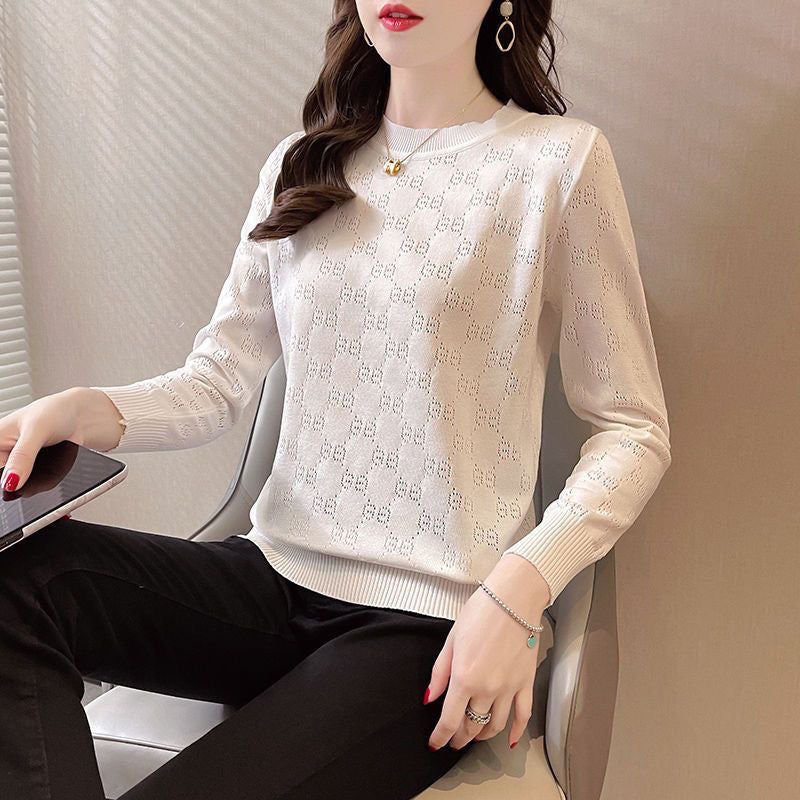 Pull en maille pour femmes avec une texture élégante en motif œillet Chic & Stil