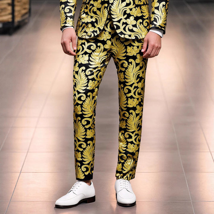 Elegant sequin pants for men with floral design Lune London