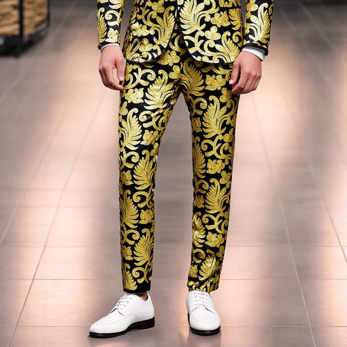 Elegant sequin pants for men with floral design Lune London