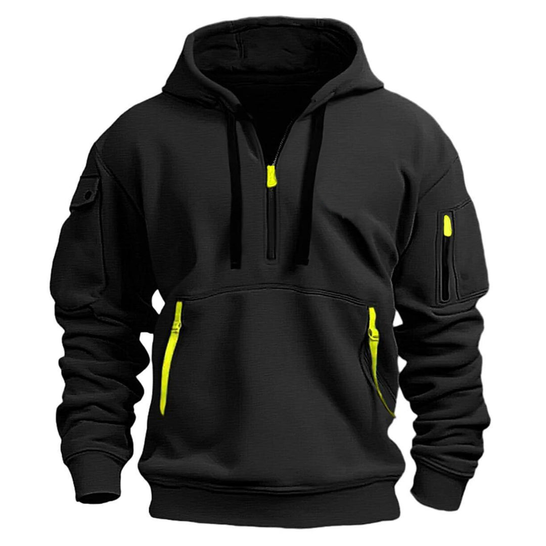 Functional hooded jacket for men with practical zippered pockets Lune London