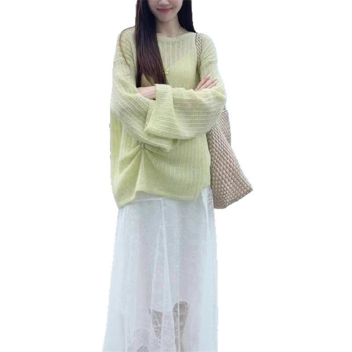 Chunky knit sweater for women with a loose fit and trendy balloon sleeves Lune London