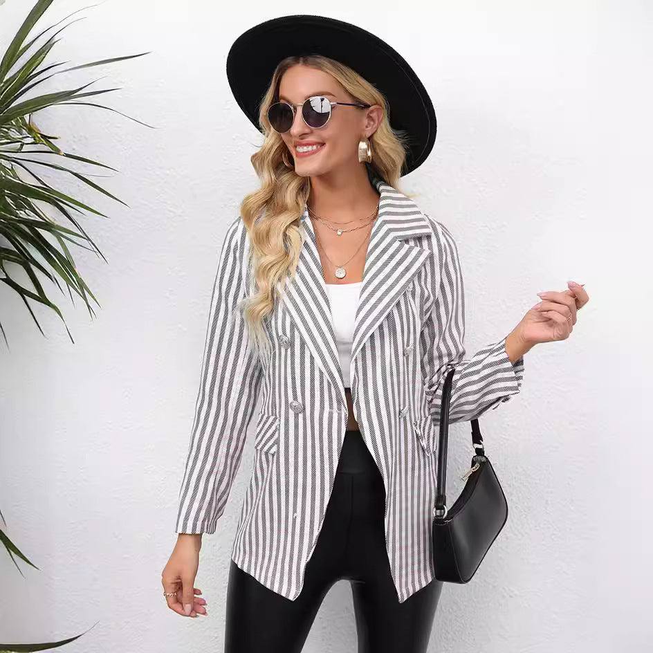 Plaid blazer for women with double-breasted and slim silhouette Lune London