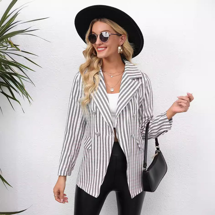 Plaid blazer for women with double-breasted and slim silhouette Lune London