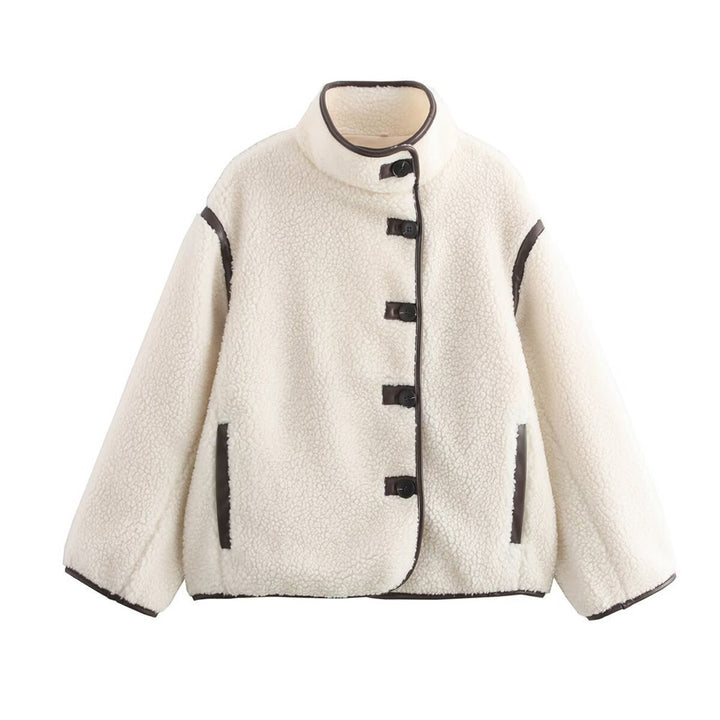 Women's cozy fleece jacket with practical pockets and high collar Lune London