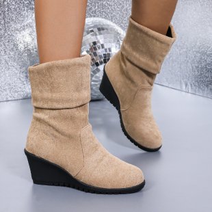 Wedge heel ankle boots for women in soft suede Lune London
