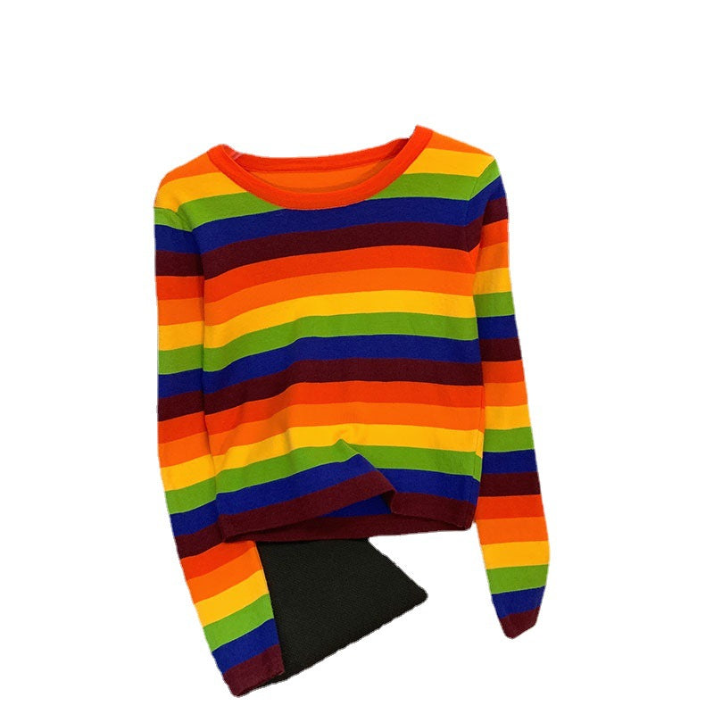 Women's long-sleeved striped shirt with colorful design Chic & Stil