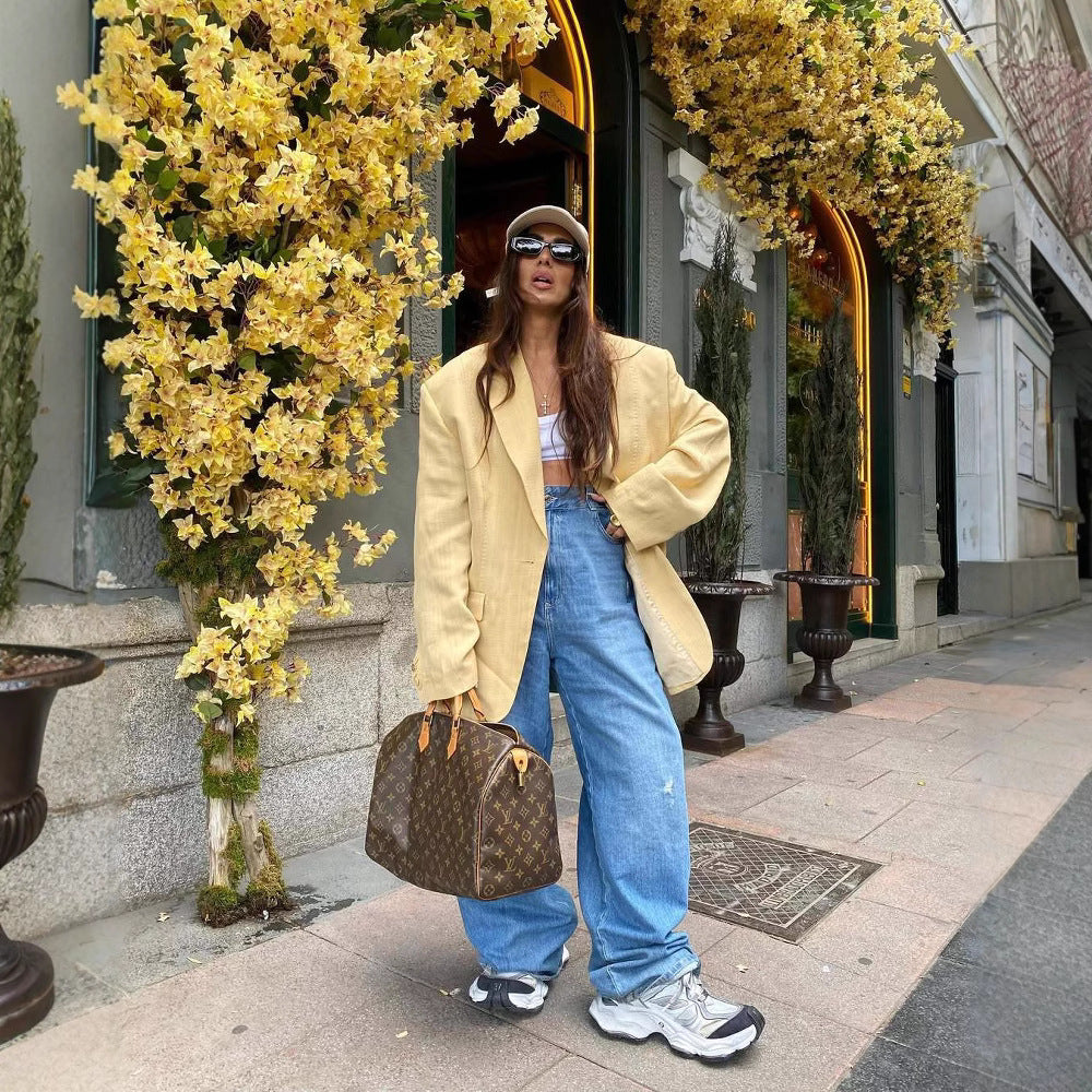 Oversized jacket for women in high-quality linen Lune London