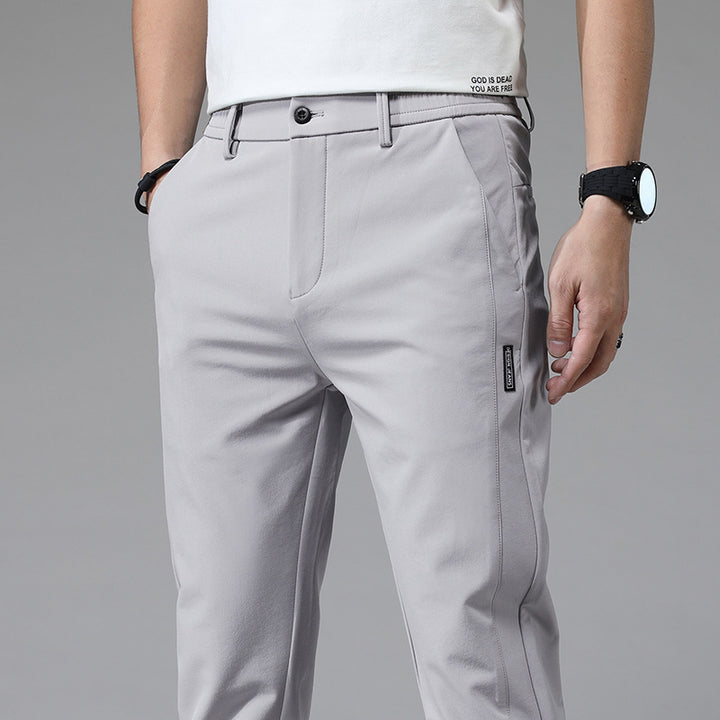 Modern chinos for men with elastic waistband and practical pockets Lune London