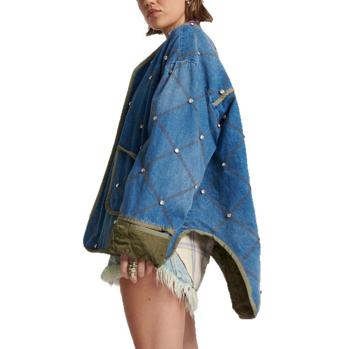 Women's denim jacket with diamond stitching Lune London