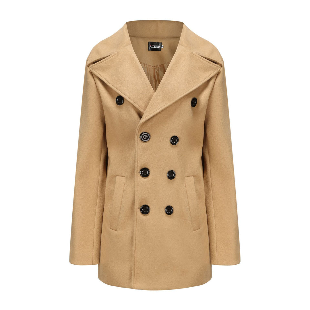 Double-breasted coat for men with high collar Lune London