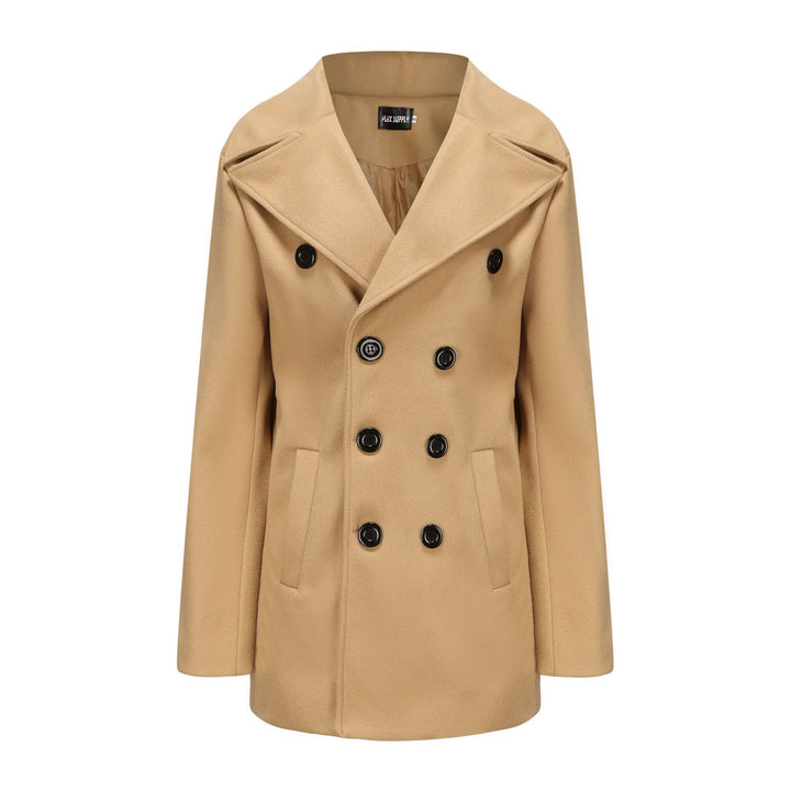 Double-breasted coat for men with high collar Lune London