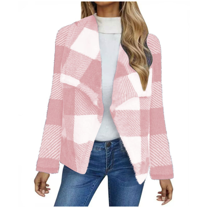Lune London Women's Fleece Jacket with Plaid Pattern