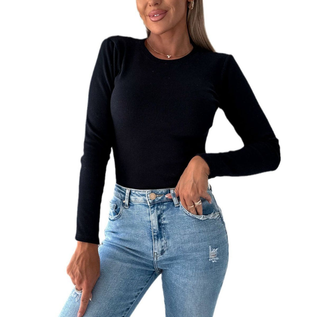 Long sleeve top for women with fitted cut and ribbed texture Lune London