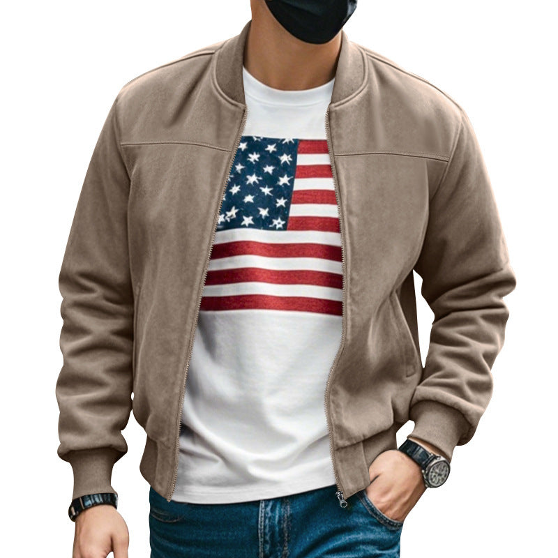 Men's casual bomber jacket with breathable inner lining and side zip pockets Chic and style