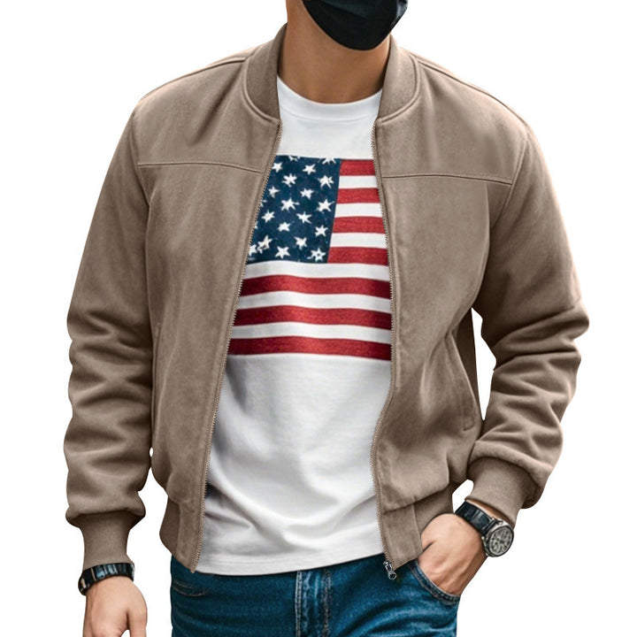 Men's casual bomber jacket with breathable inner lining and side zip pockets Chic and style