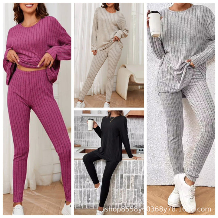 Ladies Comfortable Long Sleeve Mesh Jumpsuit Set with Elastic Waist Lune London