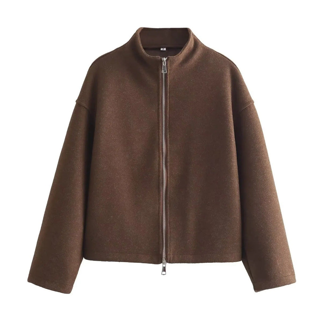 Women oversized cardigan with high zip Lune London