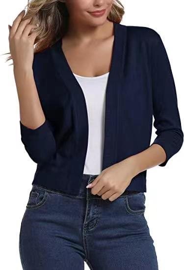 Ladies casual cardigan with open front and 3/4 sleeves Lune London