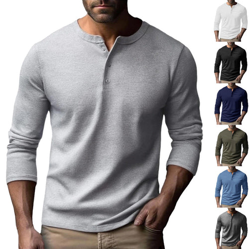 Men's Long Sleeve Henley Shirt Made Of Breathable Cotton Blend Lune London