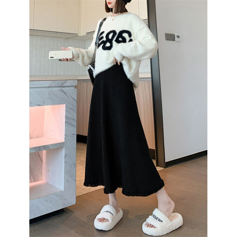 Jupe midi élégante pour femmes avec ourlet à franges et artisanat de haute qualité Chic & Stil