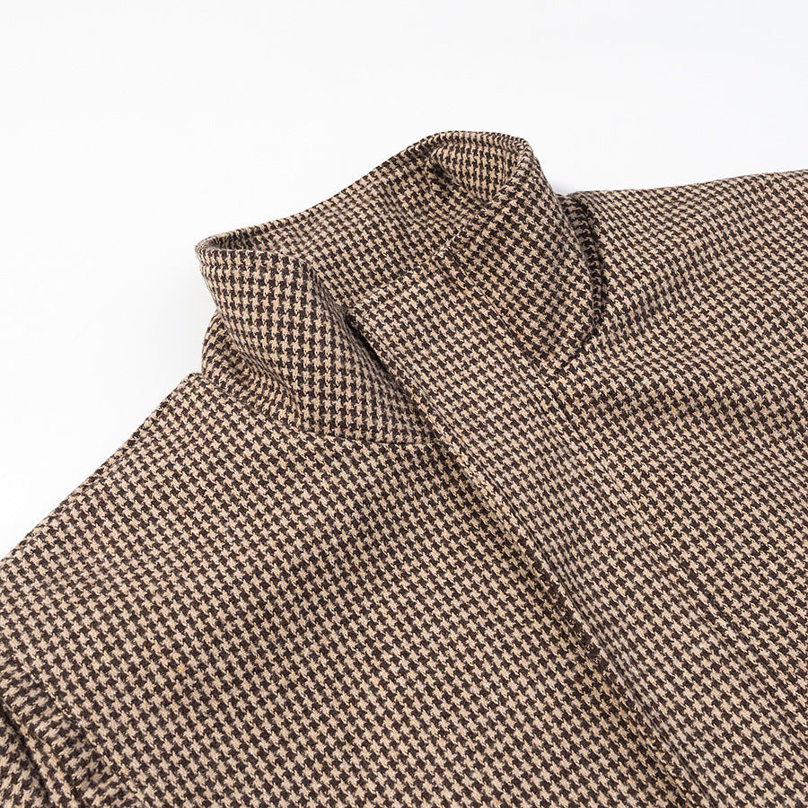 Veste de transition pour femmes en tartan classique avec col montant haut Chic & Stil