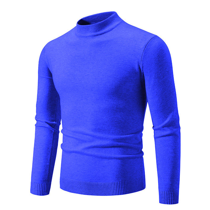 Men's Fine Knit Pullover with High Collar and Elastic Cuffs Lune London