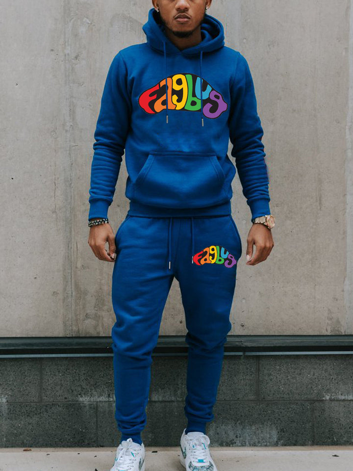 Men's Hoodie and Jogging Set with Striking Neon Logo Lune London