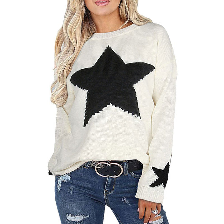Pull en tricot pour femmes avec design d'étoile et matériau doux Chic & Stil