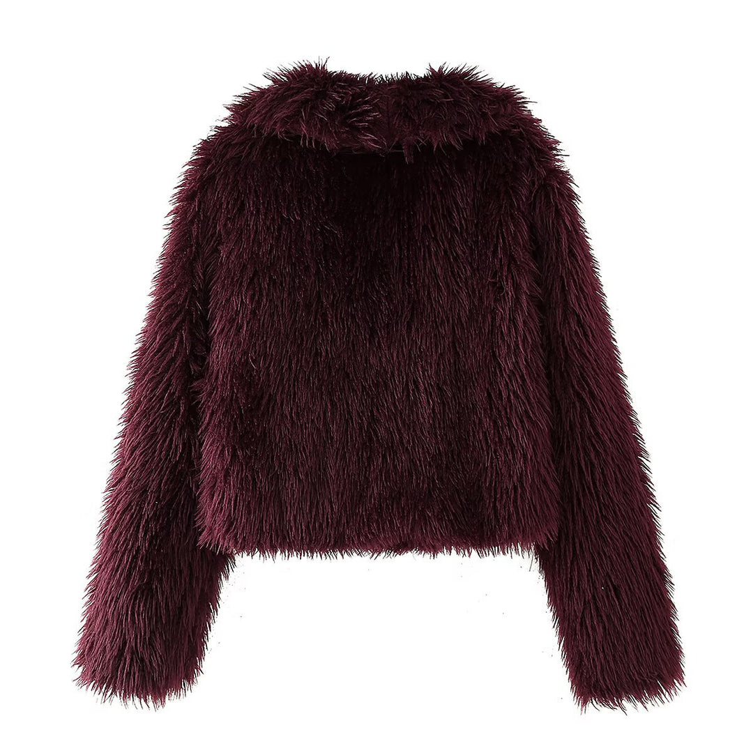 Ladies Cozy Jacket with Chic Synthetic Fur Lining
