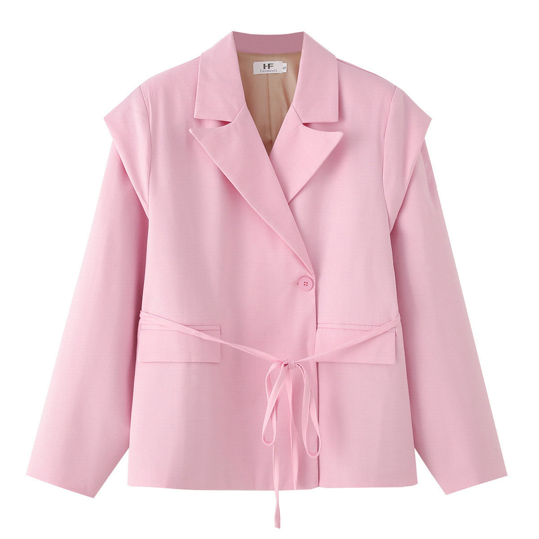 Dames élégante veste blazer avec ceinture à la taille Lune London