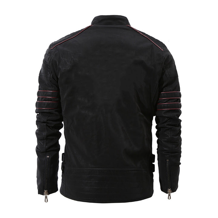 Men's sporty leather jacket with padded inner lining Lune London
