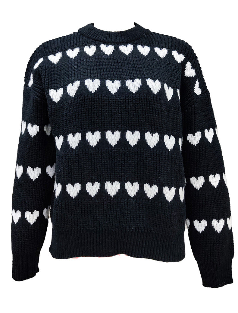 Knit sweater for women with heart pattern Lune London