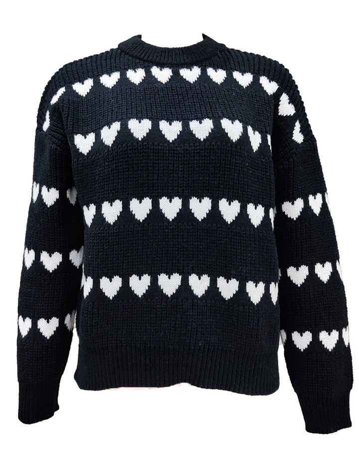 Knit sweater for women with heart pattern Lune London