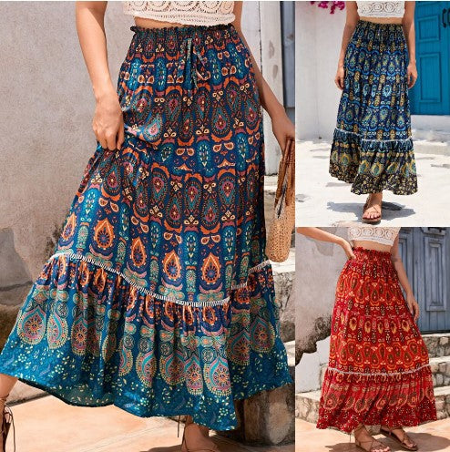 Lune London Boho Maxi Dress for Women with Ruffle Design