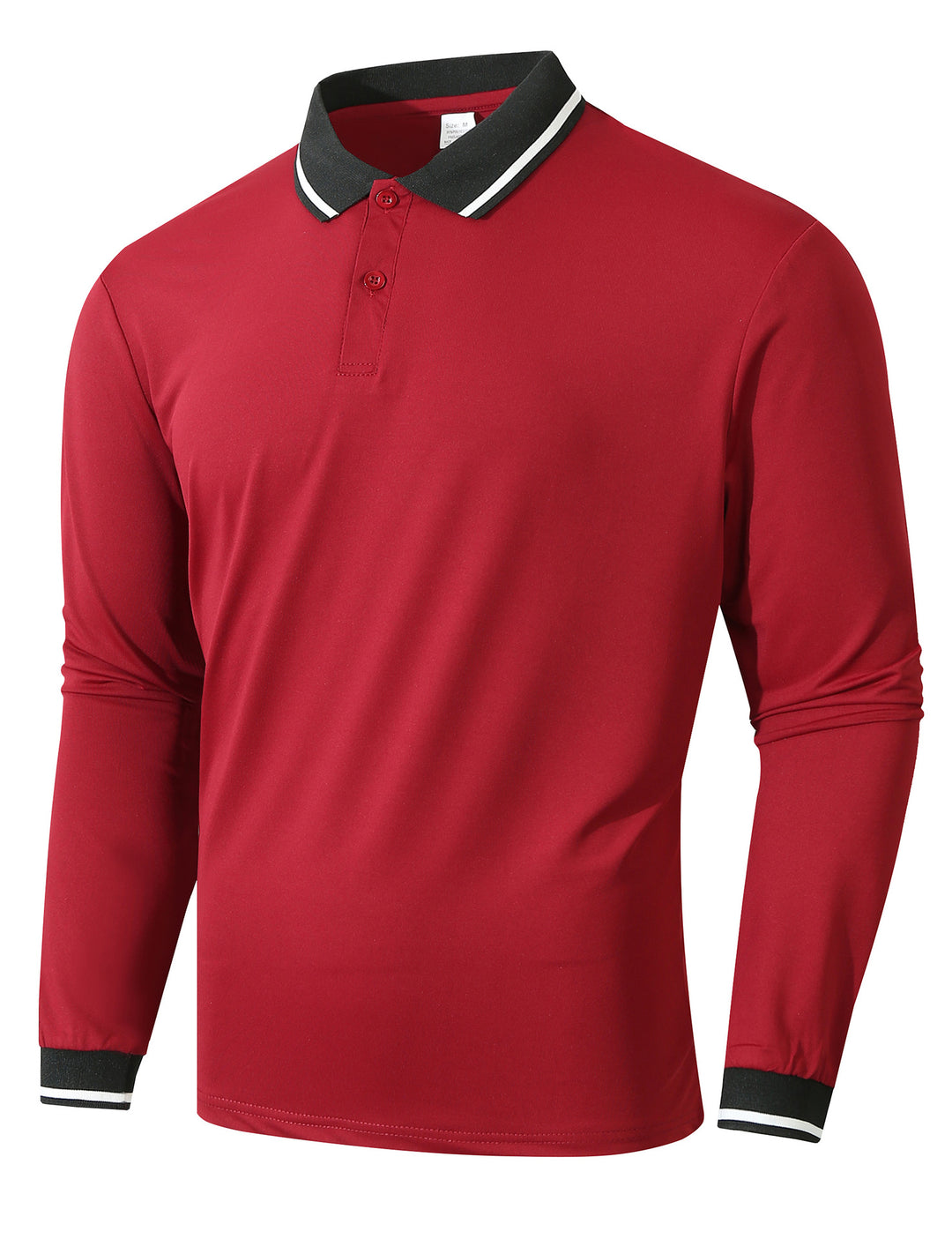Men's long sleeve polo shirt with sporty ribbed structure Lune London