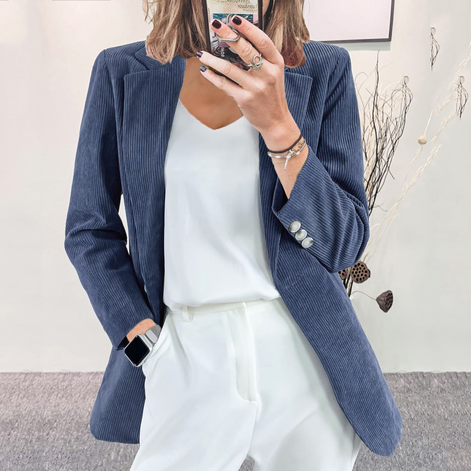Elegant women's blazer jacket with striped pattern and modern cut Lune London