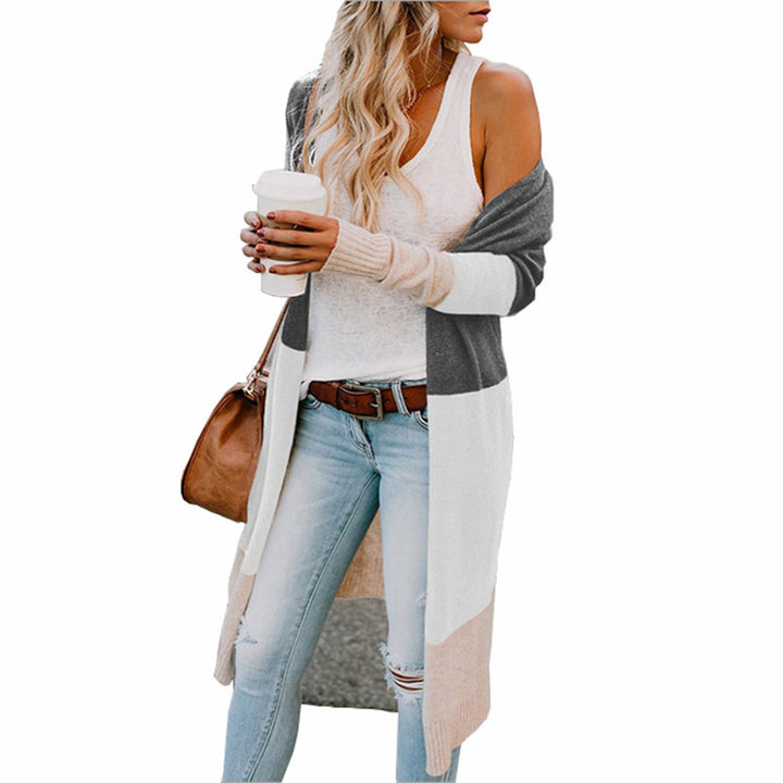 Women's knit coat with colorful details Lune London