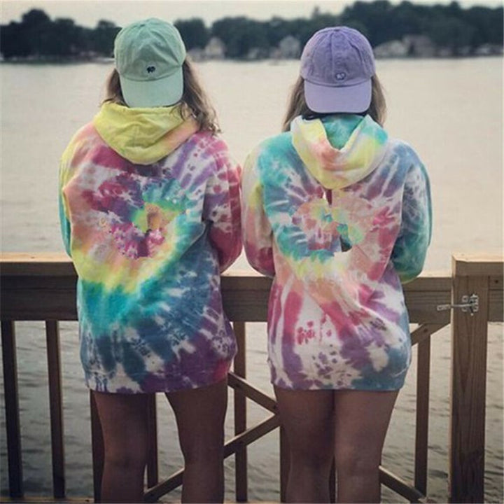 Casual hoodie for women with a unique tie-dye design Lune London