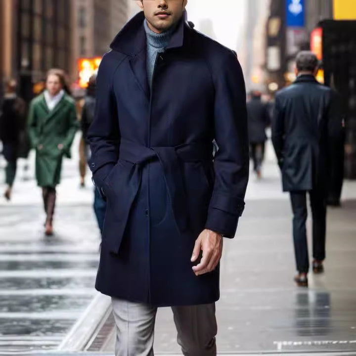 Elegant wool trench coat for men Lune London