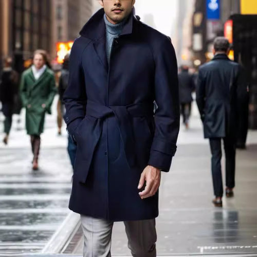 Elegant wool trench coat for men Lune London