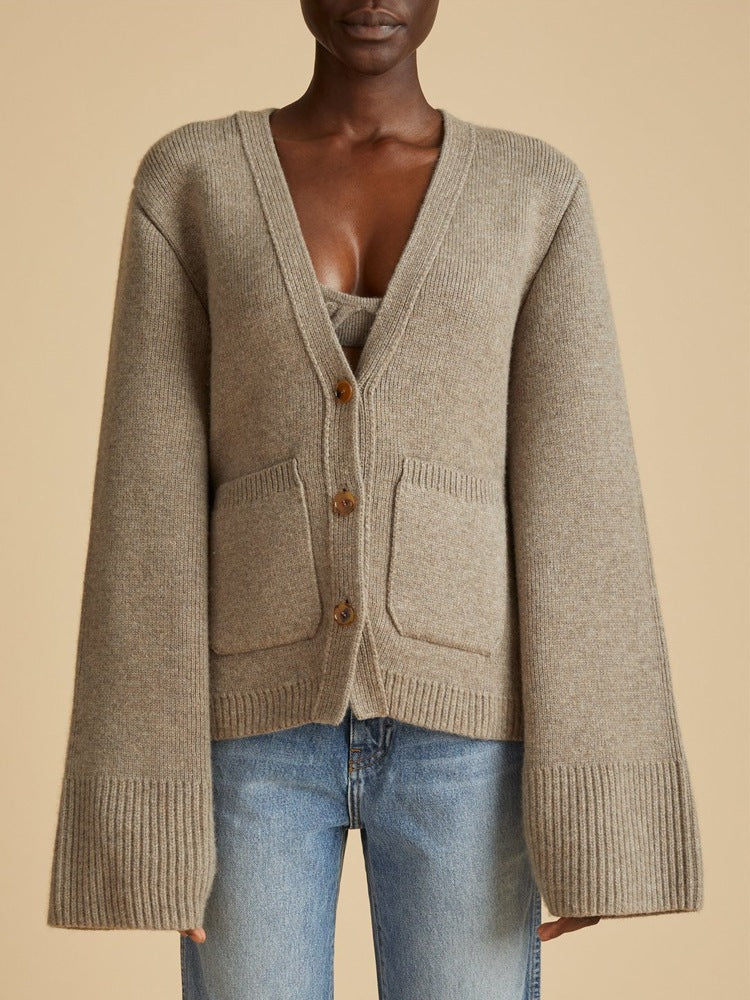 Cardigan en maille confortable pour femme avec des manches surdimensionnées Chic & Stil