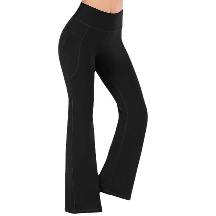 High-waisted bootcut yoga pants for women with practical pockets Lune London