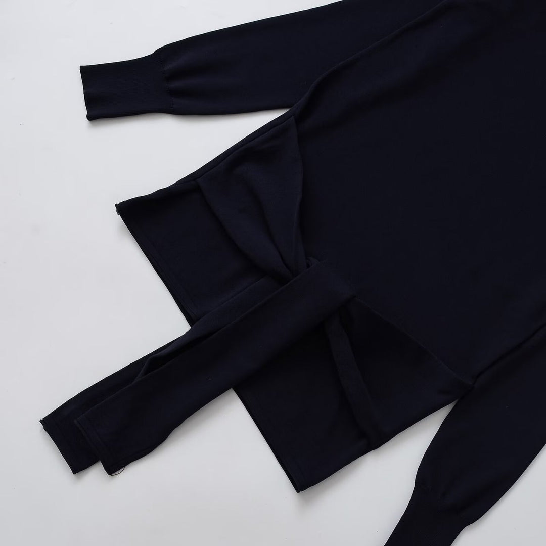 Casual long sleeve t-shirt for women with knot detail on the side Lune London